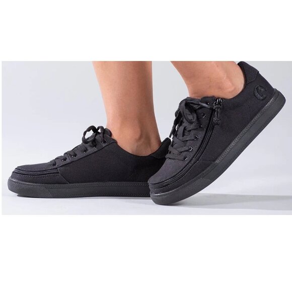 NEW Billy Footwear Women Sneaker Low Top Zip Up Black Adaptive Size 8 M KF189 - Picture 1 of 5